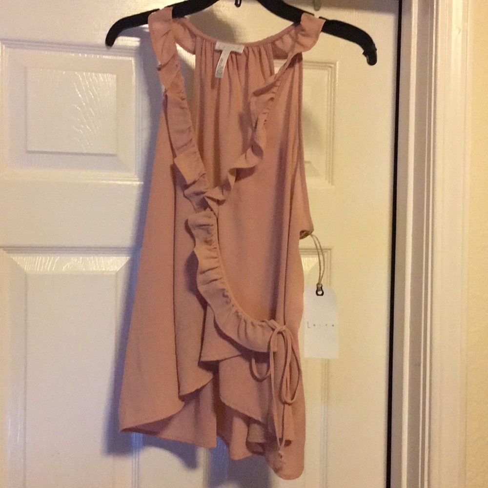 Ruffled tank top. Dress up or down.